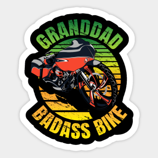 Granddad bass bike, cool biker granddad, biker granddad Sticker